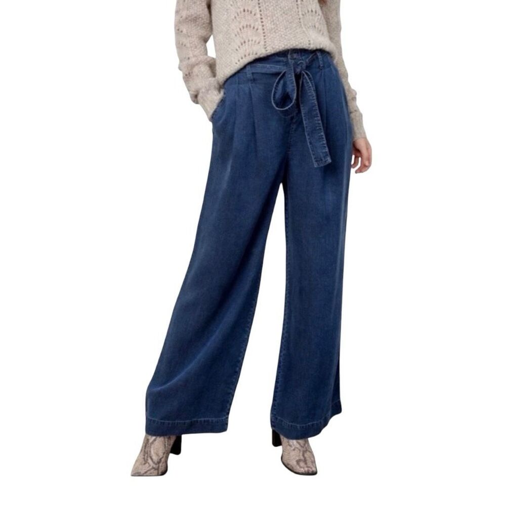 Rails JESS Wide Leg Denim Jeans Pants in DARK VINTAGE Wash Size Medium (no belt)